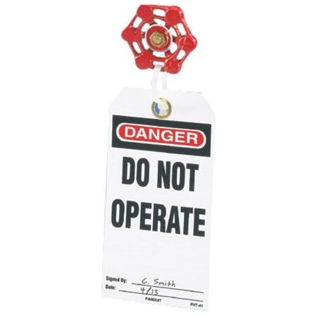 Panduit Tag, Danger Do Not., Rd/bl/wh, PK5 PVT-41